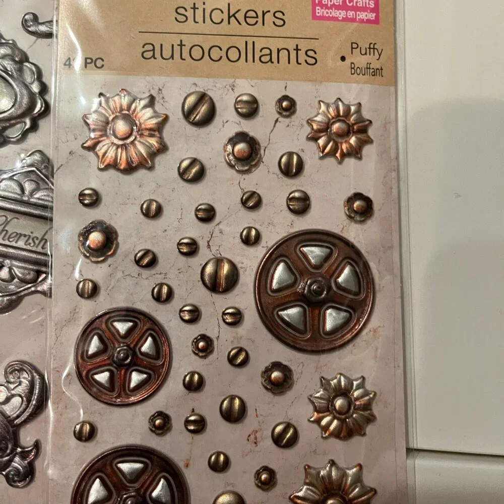 Puffy Stickers!  (Teacups Architecture Clock)‎ NEW